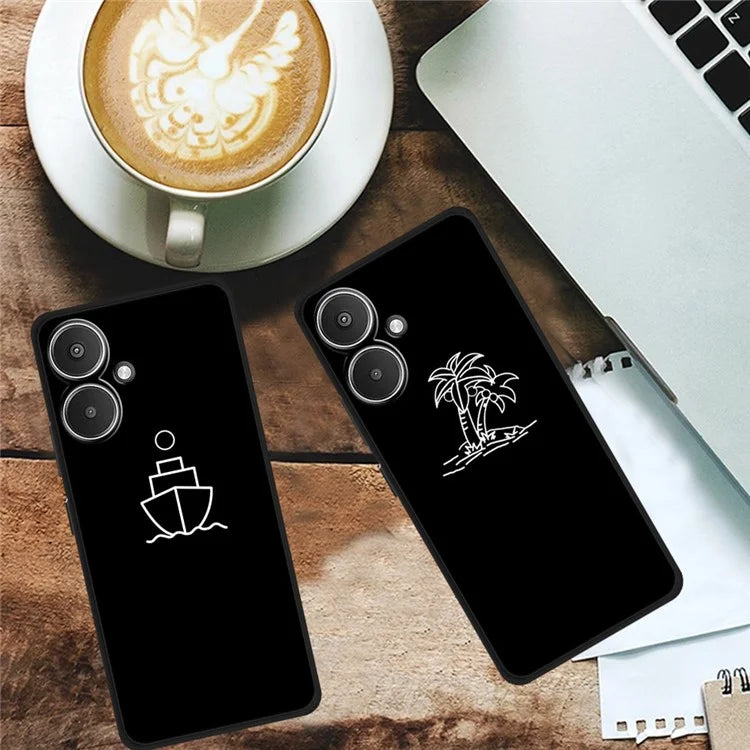 For Xiaomi Redmi 13C 5G / Redmi 13R 5G Case TPU Linear Pattern Printing Back Phone Cover