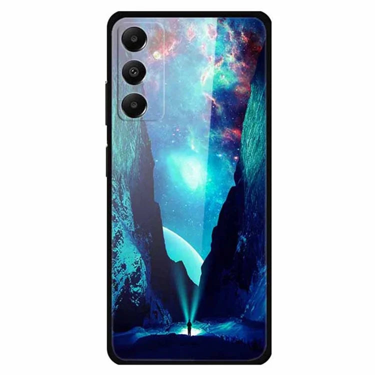 For Samsung Galaxy A05s 4G Case PC+Tempered Glass+TPU Pattern Printing Phone Cover