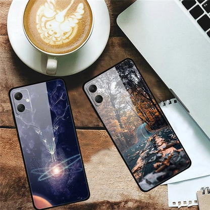 For Samsung Galaxy A05 4G Case PC+TPU+Tempered Glass Drop-proof Phone Protector