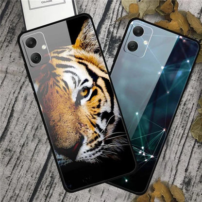 For Samsung Galaxy A05 4G Case PC+TPU+Tempered Glass Drop-proof Phone Protector