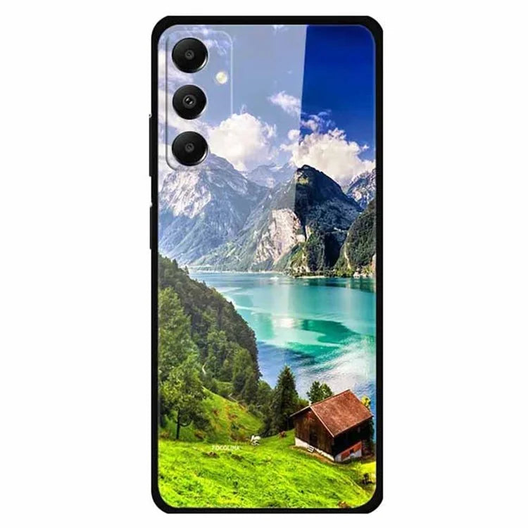 For Samsung Galaxy A05s 4G Cell Phone Cases PC+TPU+Tempered Glass Anti-fall Shell
