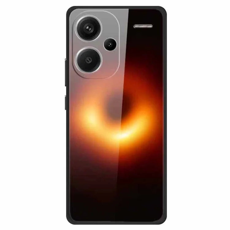 For Xiaomi Redmi Note 13 Pro+ 5G Cell Phone Case PC+Tempered Glass+TPU Pattern Printing Shell