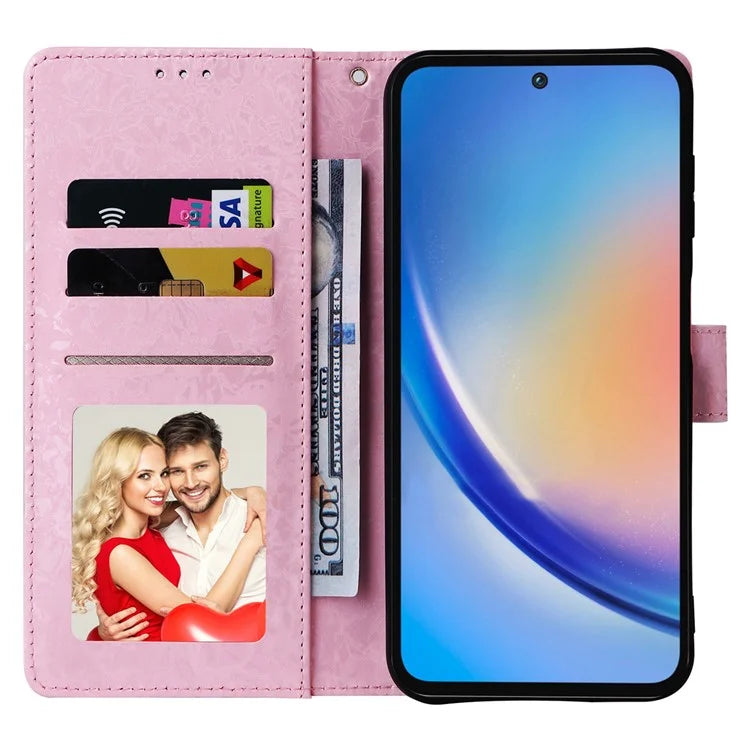 For Samsung Galaxy A35 5G Leather Case RFID Blocking Card Slots Phone Cover