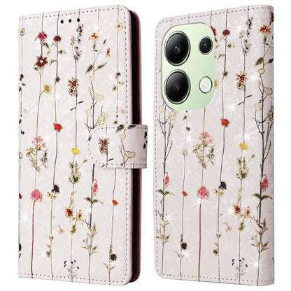 For Xiaomi Redmi Note 13 4G Case Lacquered Leather Cover with RFID Blocking Card Slots