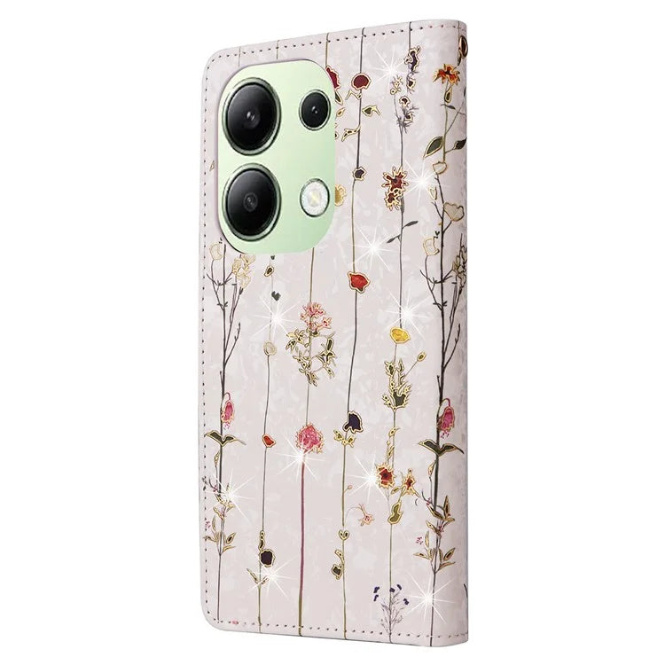 For Xiaomi Redmi Note 13 4G Case Lacquered Leather Cover with RFID Blocking Card Slots