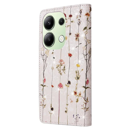 For Xiaomi Redmi Note 13 4G Case Lacquered Leather Cover with RFID Blocking Card Slots