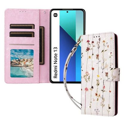 For Xiaomi Redmi Note 13 4G Case Lacquered Leather Cover with RFID Blocking Card Slots