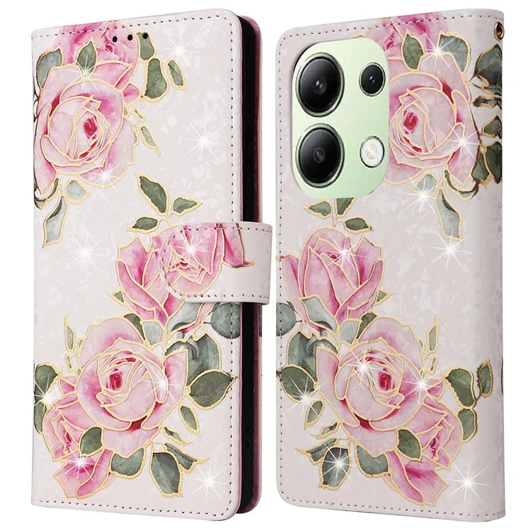 For Xiaomi Redmi Note 13 4G Case Lacquered Leather Cover with RFID Blocking Card Slots