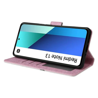 For Xiaomi Redmi Note 13 4G Case Lacquered Leather Cover with RFID Blocking Card Slots