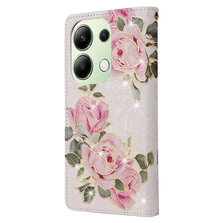 For Xiaomi Redmi Note 13 4G Case Lacquered Leather Cover with RFID Blocking Card Slots