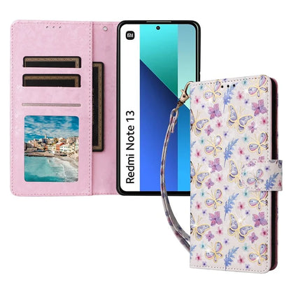 For Xiaomi Redmi Note 13 4G Case Lacquered Leather Cover with RFID Blocking Card Slots