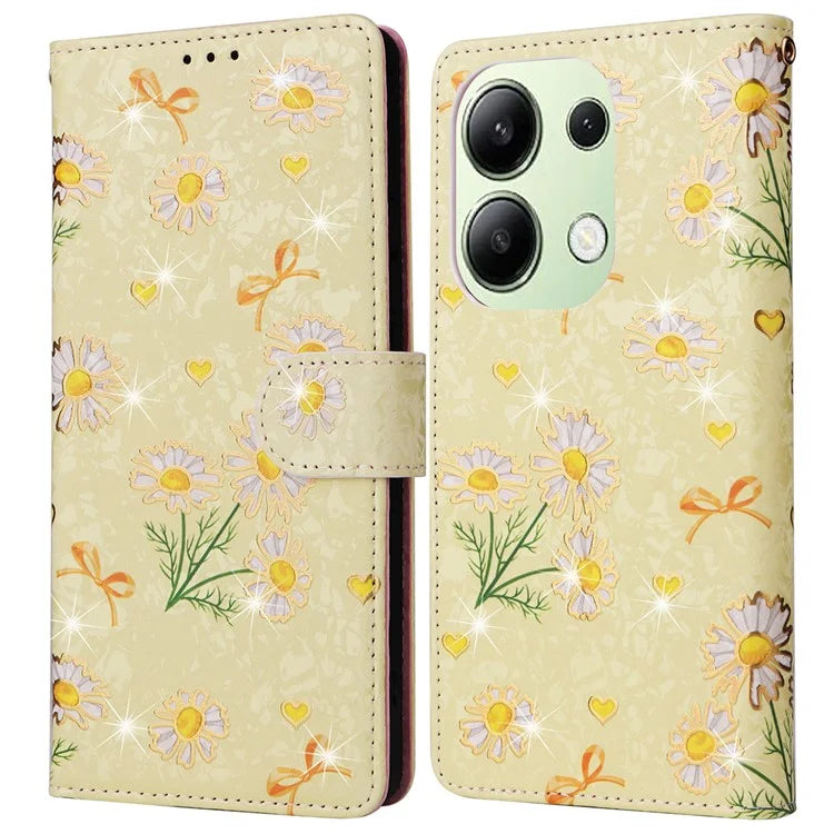 For Xiaomi Redmi Note 13 4G Case Lacquered Leather Cover with RFID Blocking Card Slots