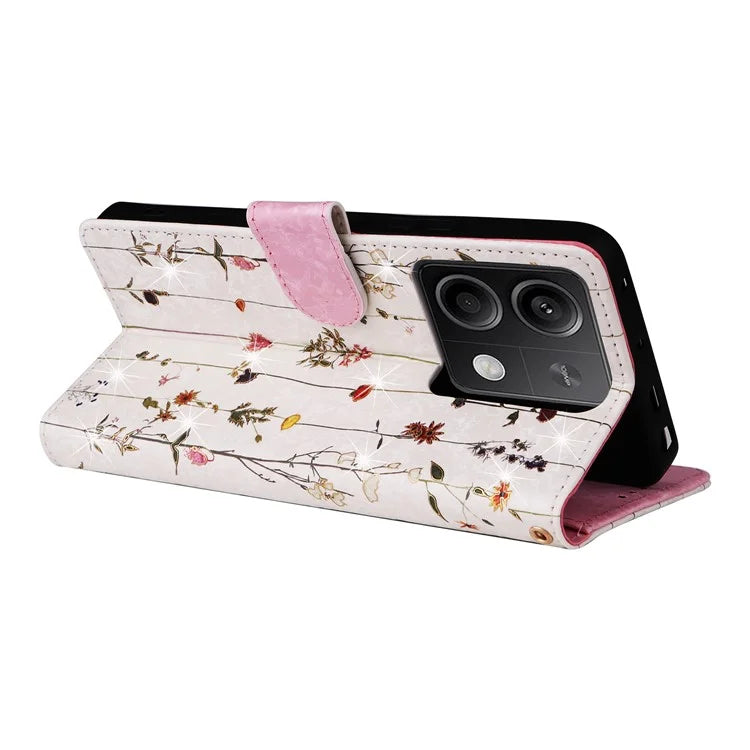 For Xiaomi Redmi Note 13 5G Wallet Case RFID Blocking Lacquered Leather Cover