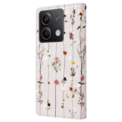 For Xiaomi Redmi Note 13 5G Wallet Case RFID Blocking Lacquered Leather Cover