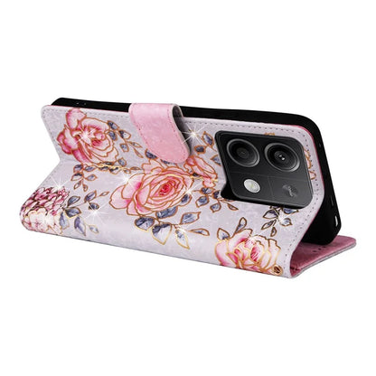 For Xiaomi Redmi Note 13 5G Wallet Case RFID Blocking Lacquered Leather Cover