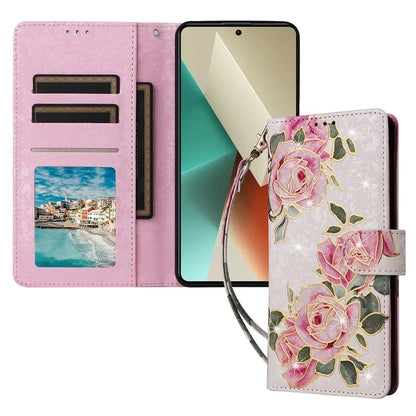 For Xiaomi Redmi Note 13 5G Wallet Case RFID Blocking Lacquered Leather Cover