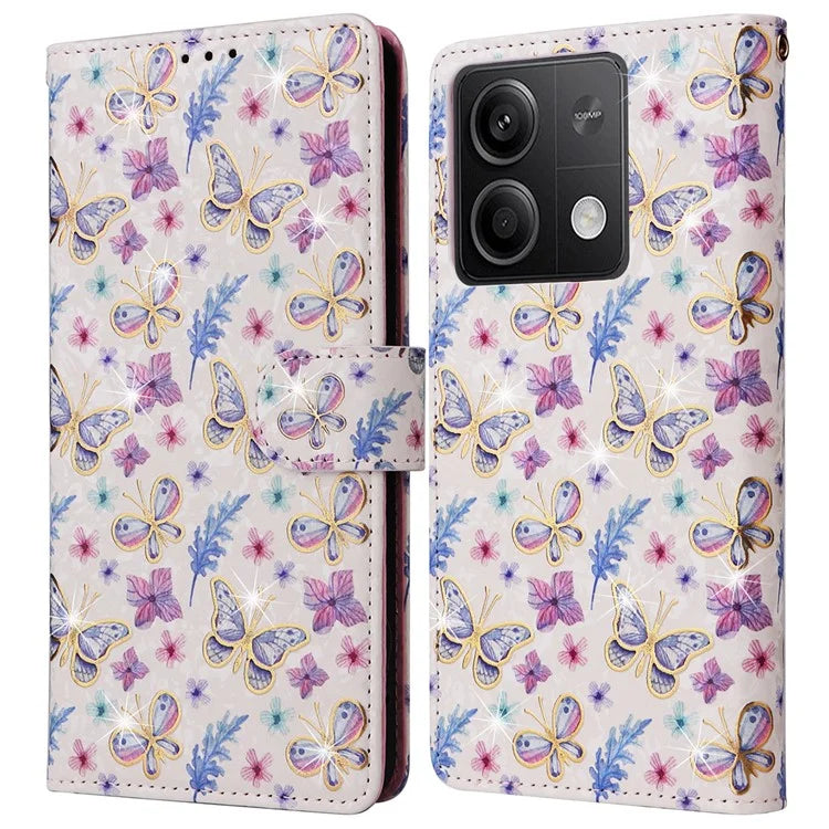 For Xiaomi Redmi Note 13 5G Wallet Case RFID Blocking Lacquered Leather Cover