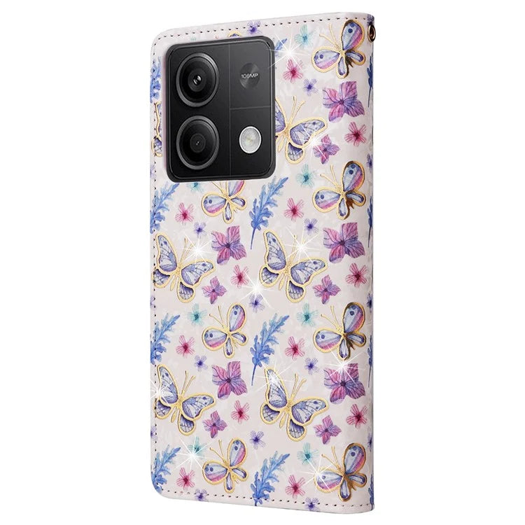 For Xiaomi Redmi Note 13 5G Wallet Case RFID Blocking Lacquered Leather Cover