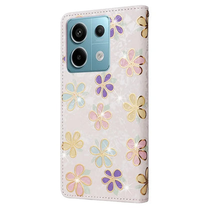For Xiaomi Redmi Note 13 Pro 5G / Poco X6 5G Case Lacquered Flower Leather Wallet Phone Cover