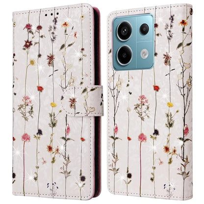 For Xiaomi Redmi Note 13 Pro 5G / Poco X6 5G Case Lacquered Flower Leather Wallet Phone Cover
