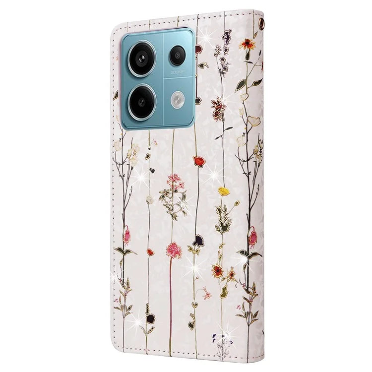 For Xiaomi Redmi Note 13 Pro 5G / Poco X6 5G Case Lacquered Flower Leather Wallet Phone Cover