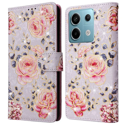 For Xiaomi Redmi Note 13 Pro 5G / Poco X6 5G Case Lacquered Flower Leather Wallet Phone Cover