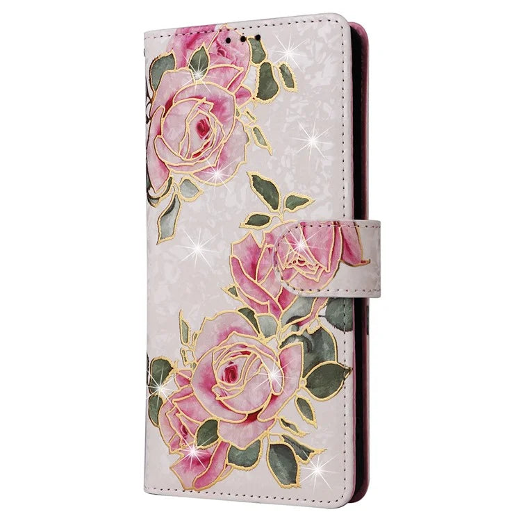For Xiaomi Redmi Note 13 Pro 5G / Poco X6 5G Case Lacquered Flower Leather Wallet Phone Cover