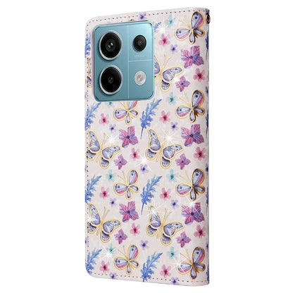 For Xiaomi Redmi Note 13 Pro 5G / Poco X6 5G Case Lacquered Flower Leather Wallet Phone Cover