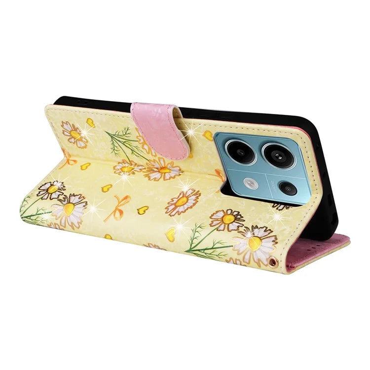 For Xiaomi Redmi Note 13 Pro 5G / Poco X6 5G Case Lacquered Flower Leather Wallet Phone Cover
