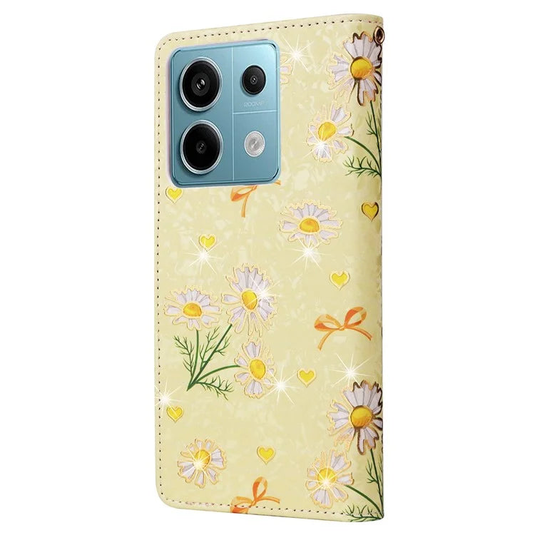 For Xiaomi Redmi Note 13 Pro 5G / Poco X6 5G Case Lacquered Flower Leather Wallet Phone Cover