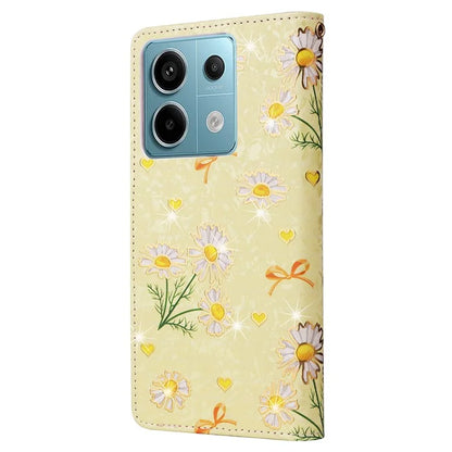 For Xiaomi Redmi Note 13 Pro 5G / Poco X6 5G Case Lacquered Flower Leather Wallet Phone Cover