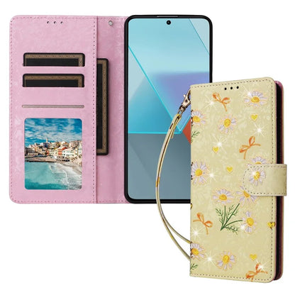 For Xiaomi Redmi Note 13 Pro 5G / Poco X6 5G Case Lacquered Flower Leather Wallet Phone Cover
