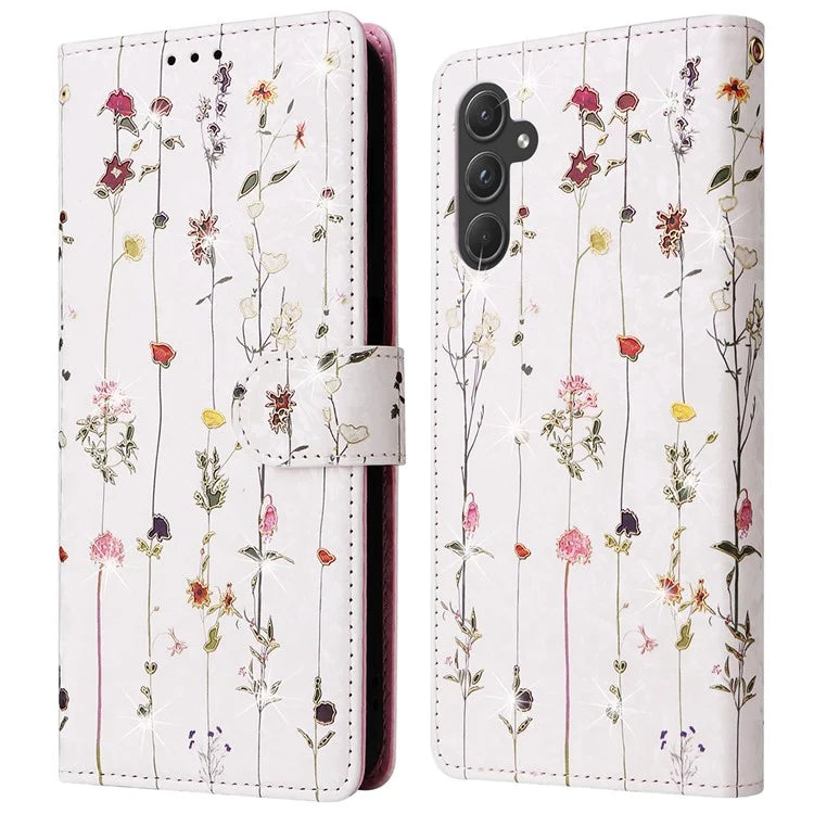 For Samsung Galaxy A55 5G Leather Case Lacquered Phone Cover with RFID Blocking Card Slots