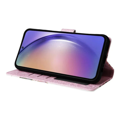 For Samsung Galaxy A55 5G Leather Case Lacquered Phone Cover with RFID Blocking Card Slots
