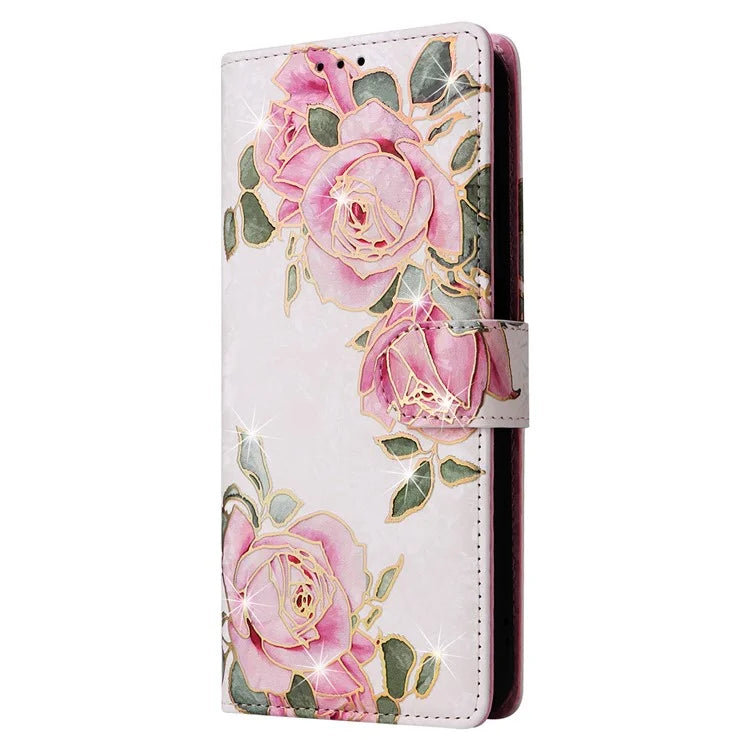 For Samsung Galaxy A55 5G Leather Case Lacquered Phone Cover with RFID Blocking Card Slots