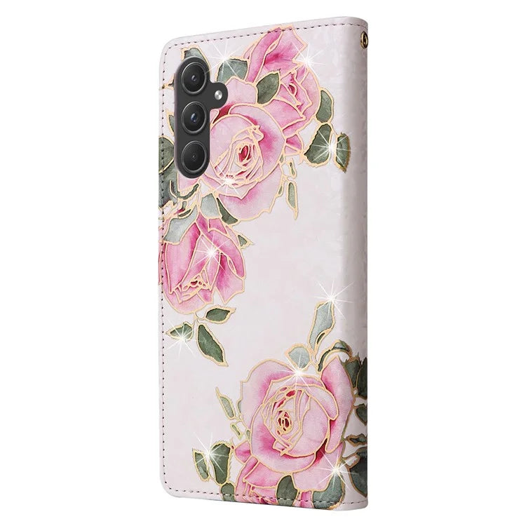 For Samsung Galaxy A55 5G Leather Case Lacquered Phone Cover with RFID Blocking Card Slots