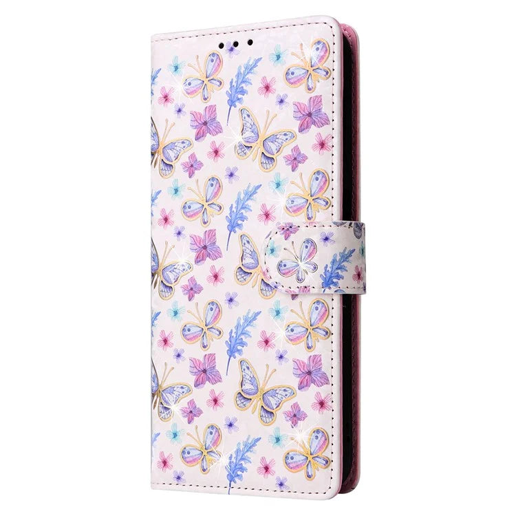 For Samsung Galaxy A55 5G Leather Case Lacquered Phone Cover with RFID Blocking Card Slots