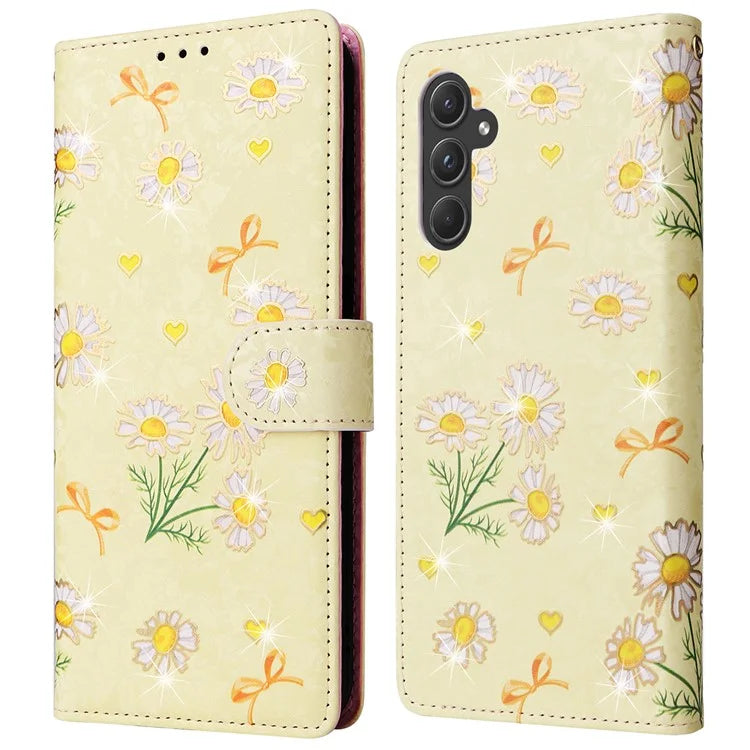 For Samsung Galaxy A55 5G Leather Case Lacquered Phone Cover with RFID Blocking Card Slots