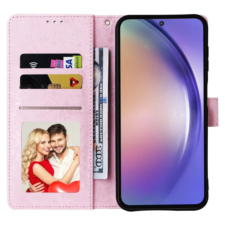 For Samsung Galaxy A55 5G Leather Case Lacquered Phone Cover with RFID Blocking Card Slots