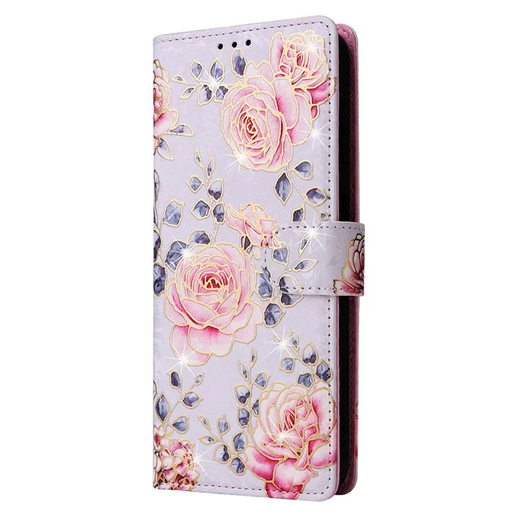 For Samsung Galaxy A55 5G Leather Case Lacquered Phone Cover with RFID Blocking Card Slots