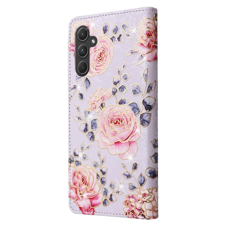 For Samsung Galaxy A55 5G Leather Case Lacquered Phone Cover with RFID Blocking Card Slots