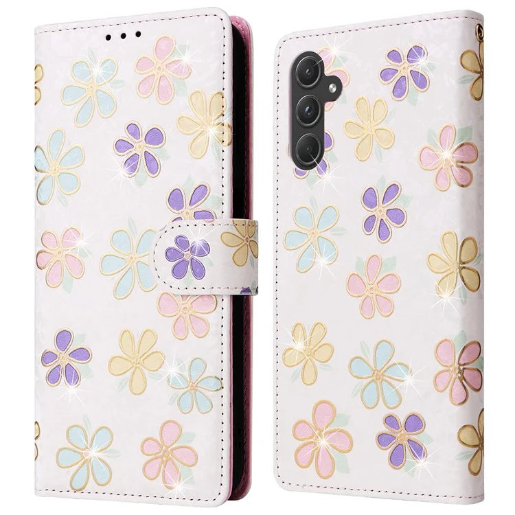 For Samsung Galaxy A55 5G Leather Case Lacquered Phone Cover with RFID Blocking Card Slots