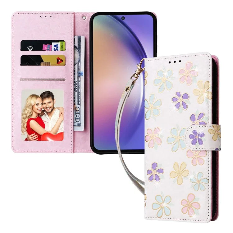 For Samsung Galaxy A55 5G Leather Case Lacquered Phone Cover with RFID Blocking Card Slots