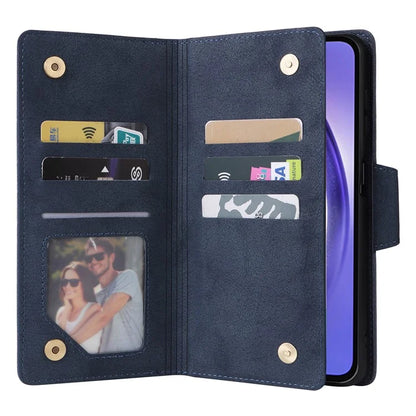 For Samsung Galaxy A55 5G Zipper Wallet Case Rivet Decor Leather Flip Phone Cover