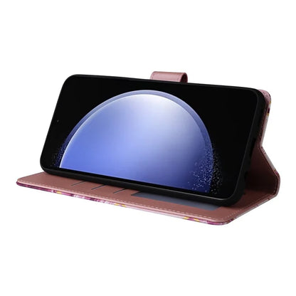 For Samsung Galaxy S23 FE Case Marble Pattern Lacquered Leather Phone Cover with Card Holder