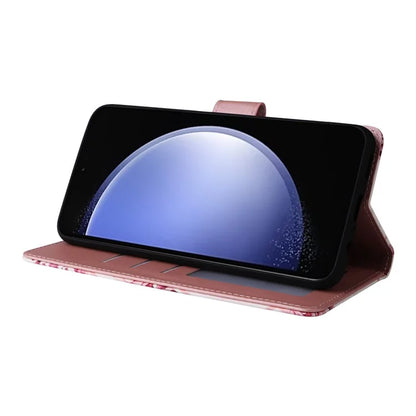 For Samsung Galaxy S23 FE Case Marble Pattern Lacquered Leather Phone Cover with Card Holder