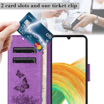For Samsung Galaxy A05s 4G Case Folio PU Leather Butterflies Flower Phone Cover