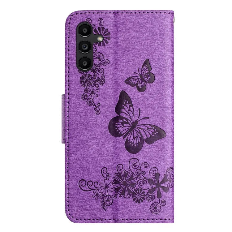 For Samsung Galaxy A05s 4G Case Folio PU Leather Butterflies Flower Phone Cover