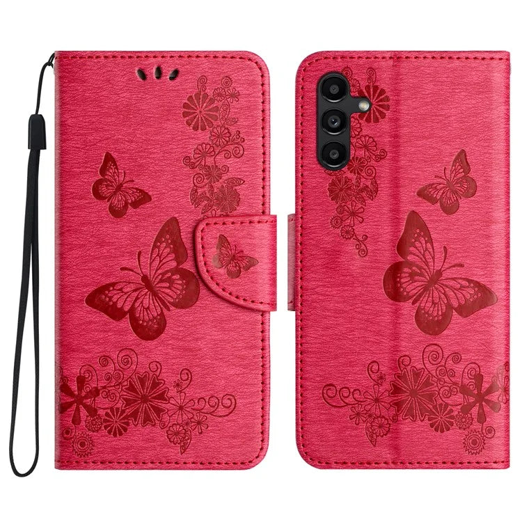 For Samsung Galaxy A05s 4G Case Folio PU Leather Butterflies Flower Phone Cover