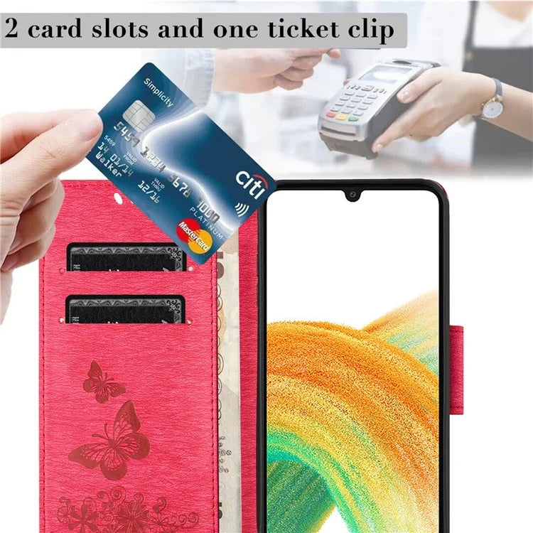 For Samsung Galaxy A05s 4G Case Folio PU Leather Butterflies Flower Phone Cover